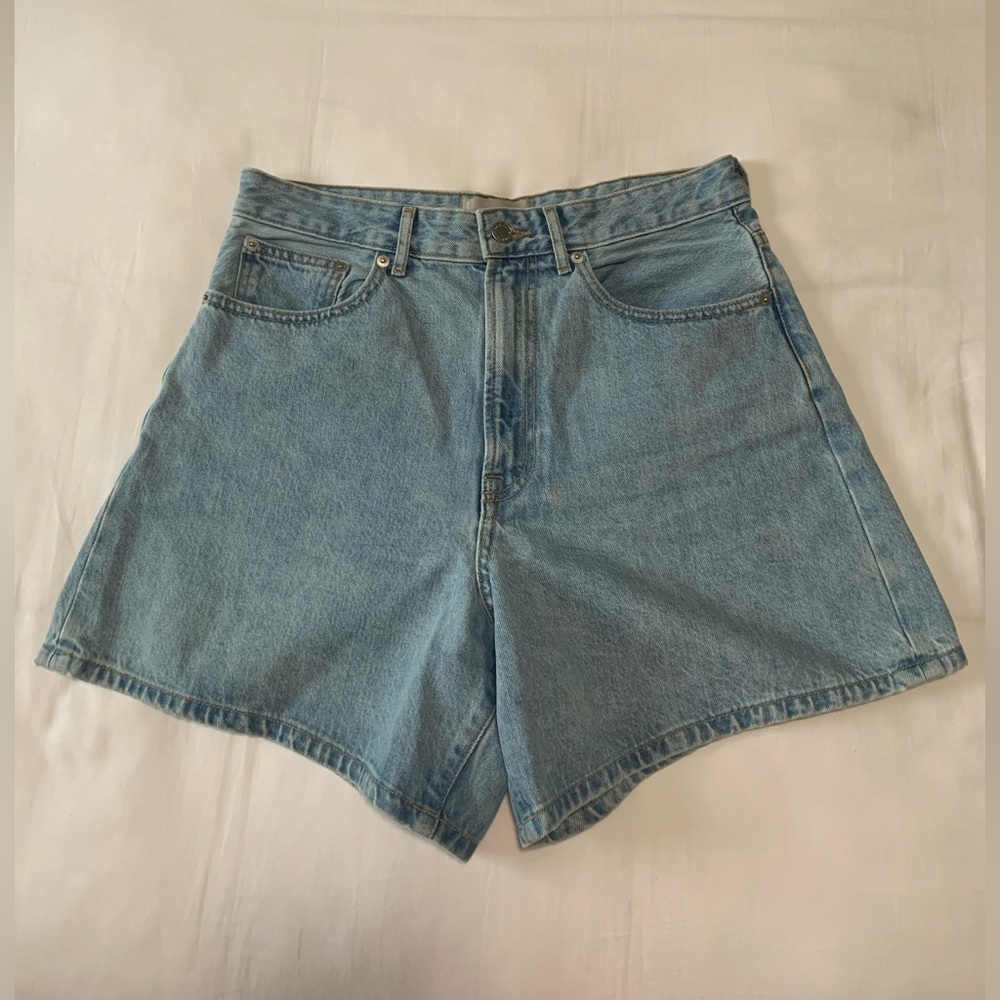 Everlane The A-Line Denim Short Powder Blue Size 28